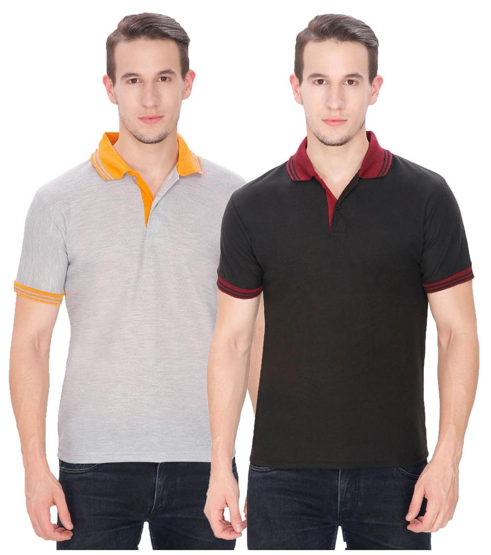 

Baremoda Men Grey Regular fit Cotton Polo collar T-Shirt - Pack Of 1