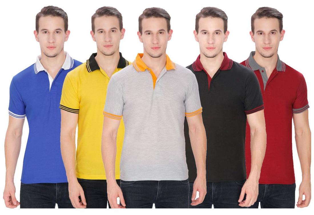 

Baremoda Men Grey Regular fit Cotton Polo collar T-Shirt - Pack Of 1