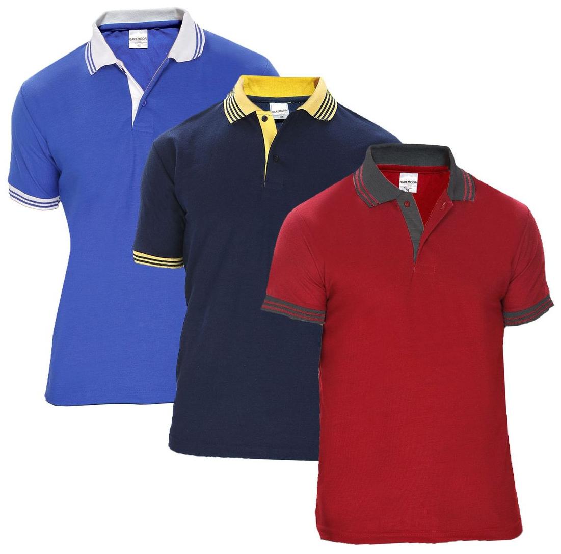 

Baremoda Men s Polo T Shirt Maroon Navy Blue Combo Pack of 3