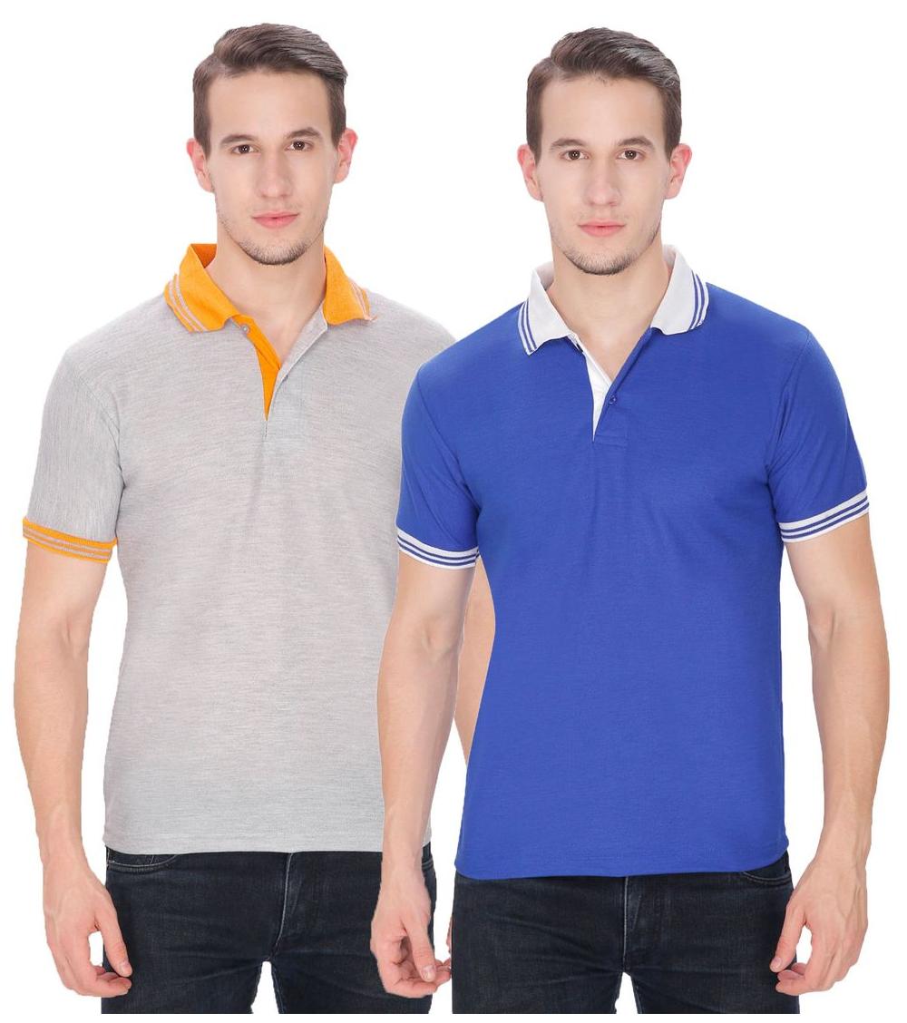 

Baremoda Men Grey Regular fit Cotton Polo collar T-Shirt - Pack Of 1
