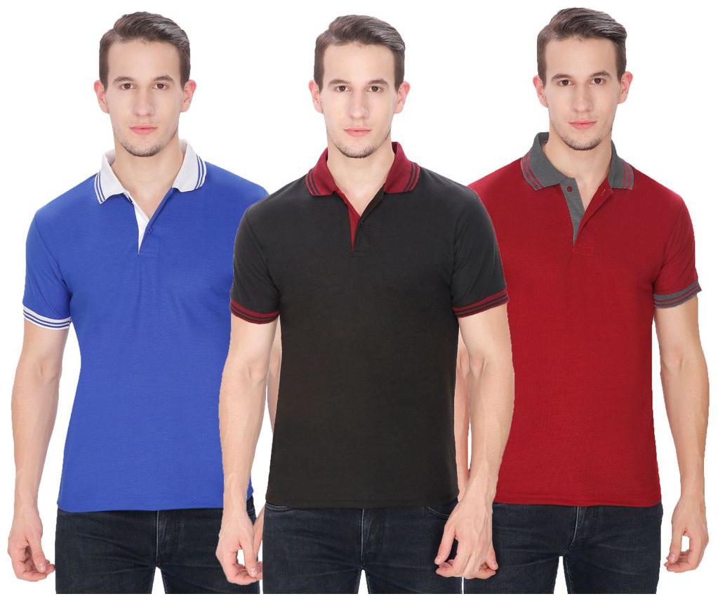 

Baremoda Men Black Regular fit Cotton Polo collar T-Shirt - Pack Of 3