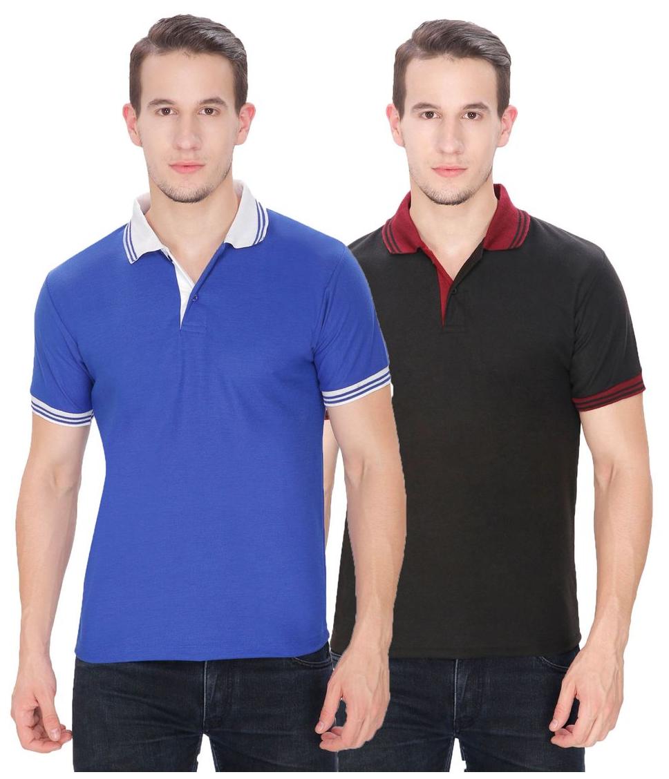 

Baremoda Men Blue Regular fit Cotton Polo collar T-Shirt - Pack Of 1