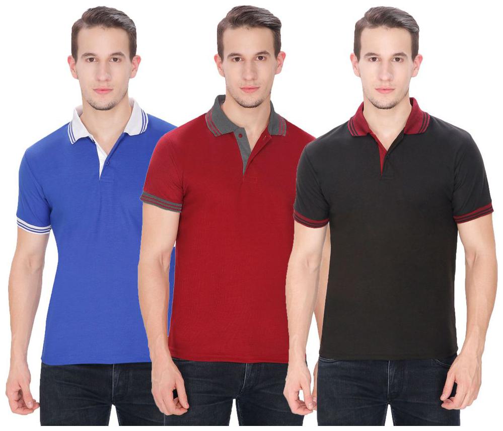

Baremoda Men Multi Regular fit Cotton Polo collar T-Shirt - Pack Of 3