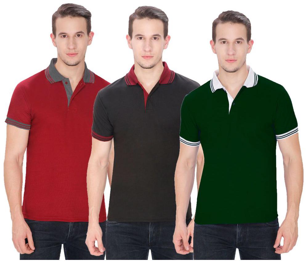 

Baremoda Men Multi Regular fit Cotton Polo collar T-Shirt - Pack Of 3