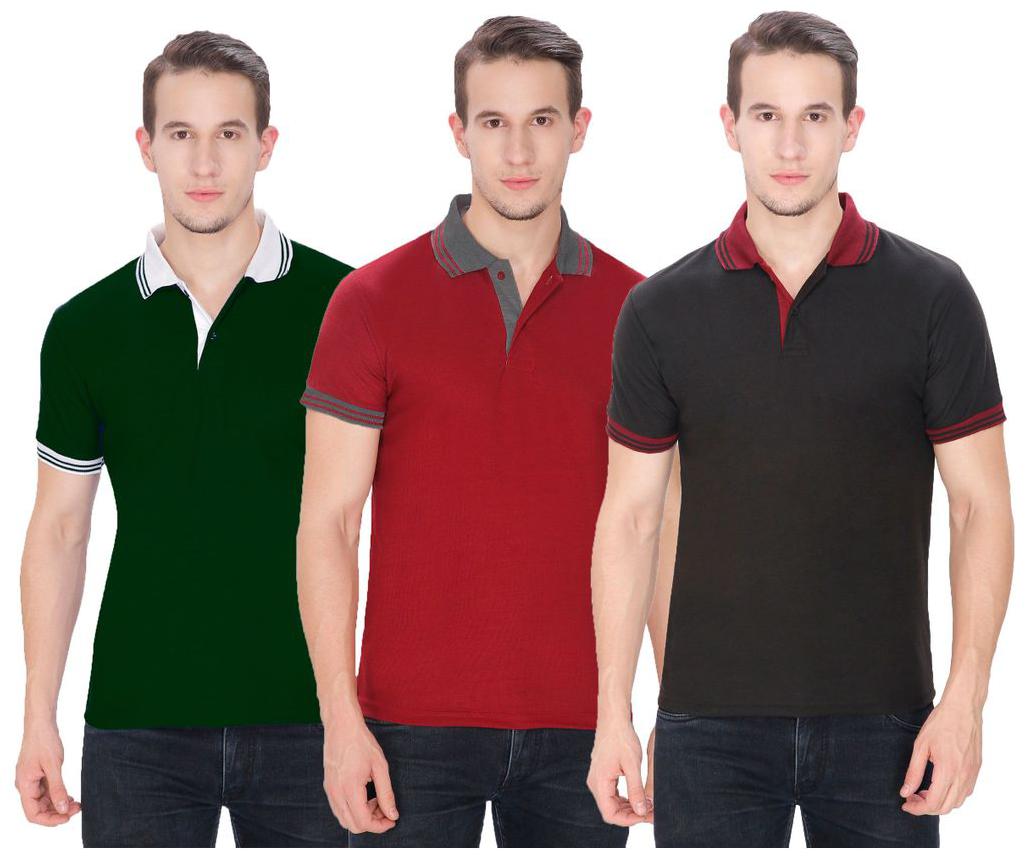 

Baremoda Men Multi Regular fit Cotton Polo collar T-Shirt - Pack Of 3