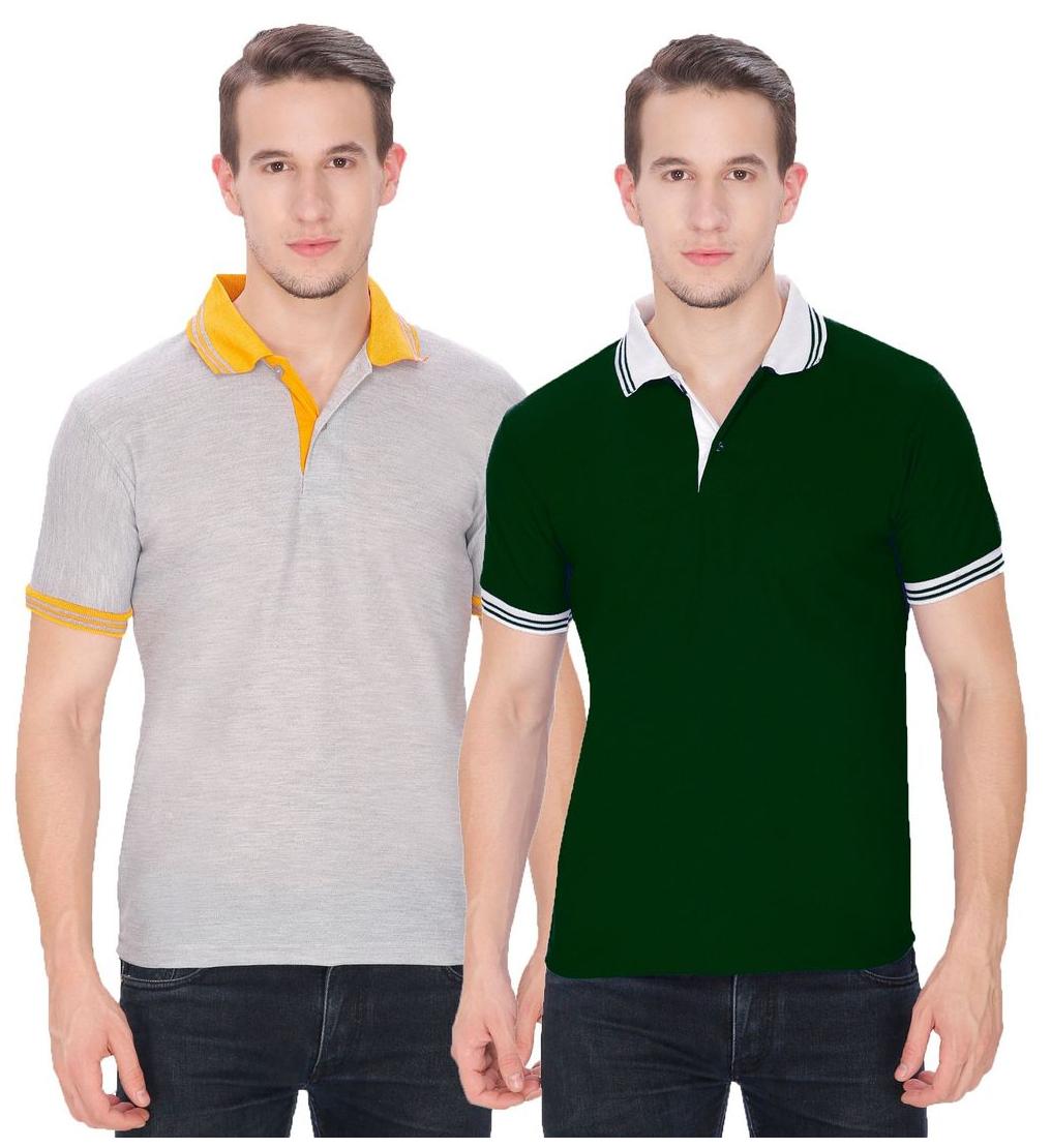 

Baremoda Men Multi Regular fit Cotton Polo collar T-Shirt - Pack Of 2