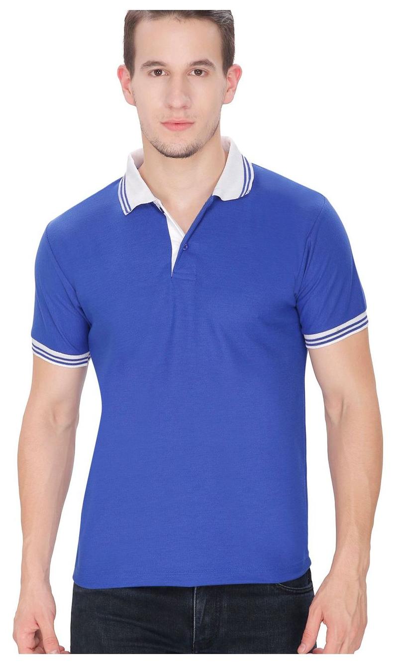 

Baremoda Men Blue Regular fit Cotton Polo collar T-Shirt - Pack Of 1