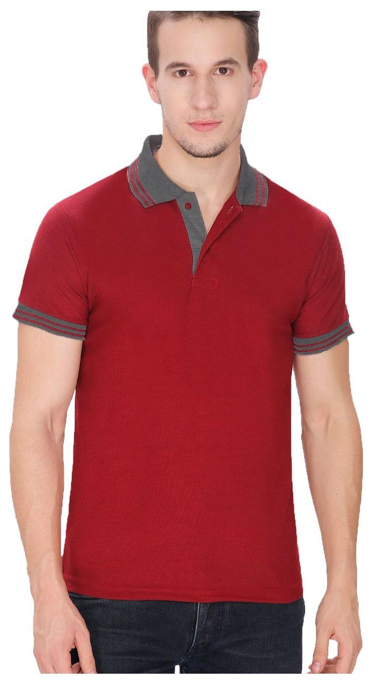 

Baremoda Men Maroon Regular fit Cotton Polo collar T-Shirt - Pack Of 1