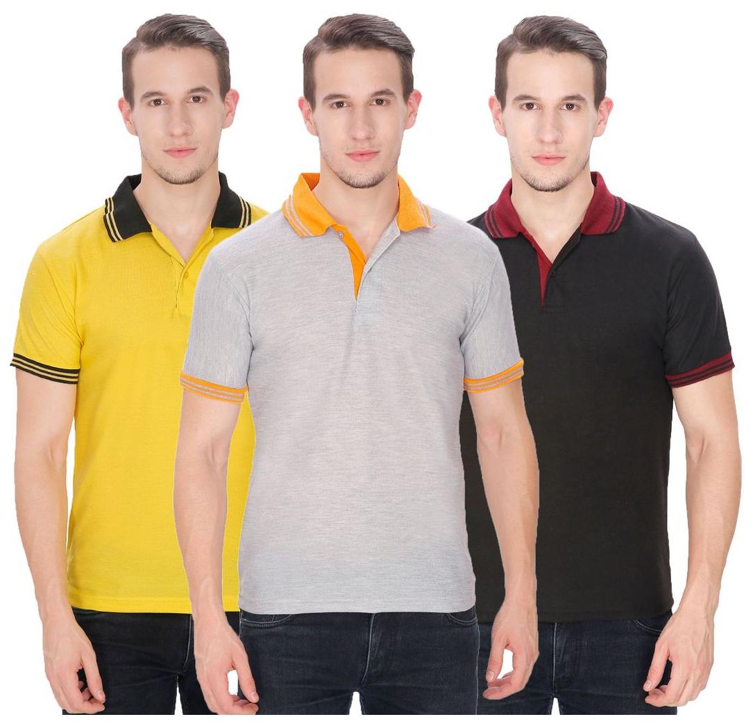 

Baremoda Men Multi Regular fit Cotton Henley neck T-Shirt - Pack Of 3