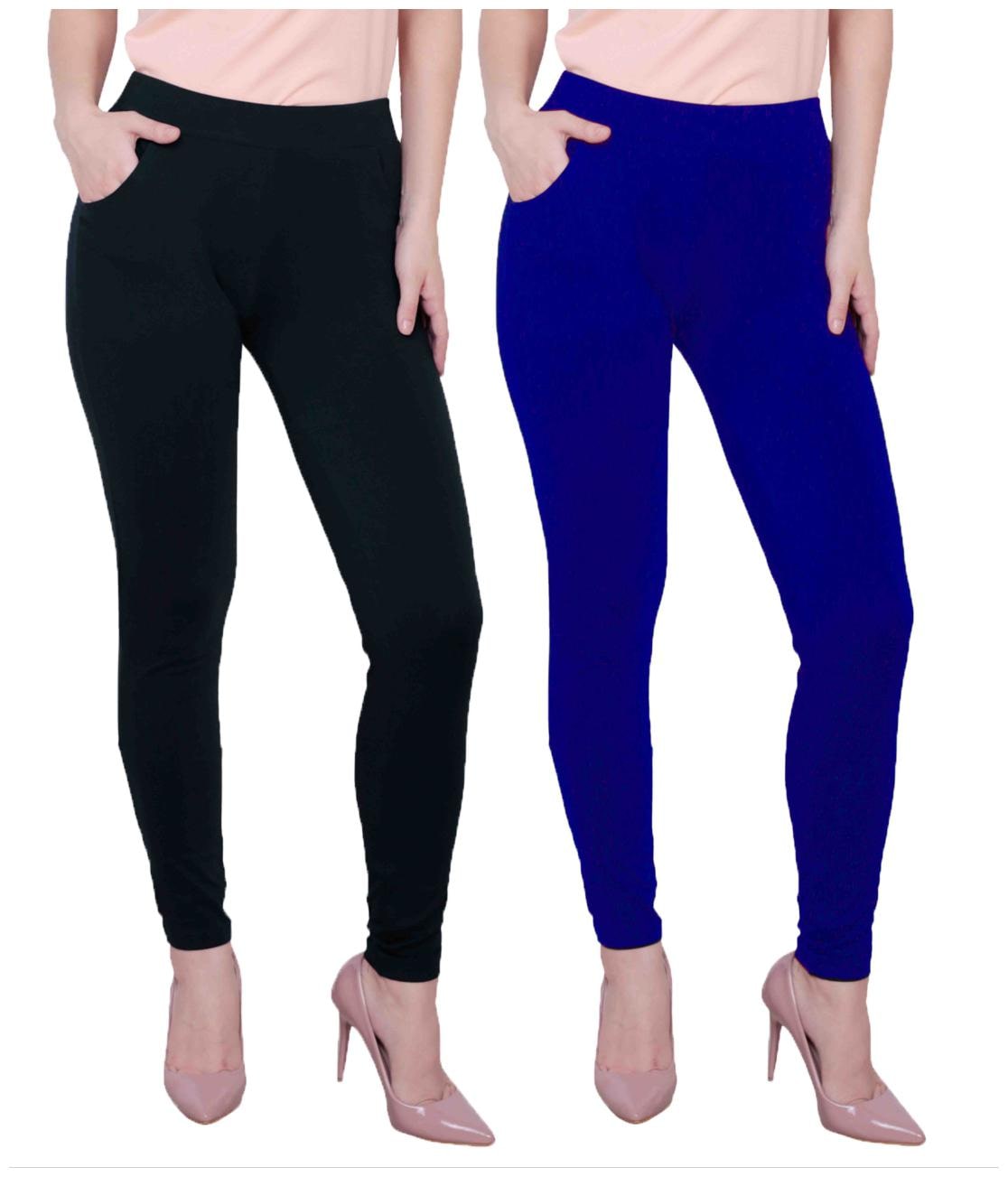 

Baremoda Women s Black Blue Jeggings(Pack of 2)