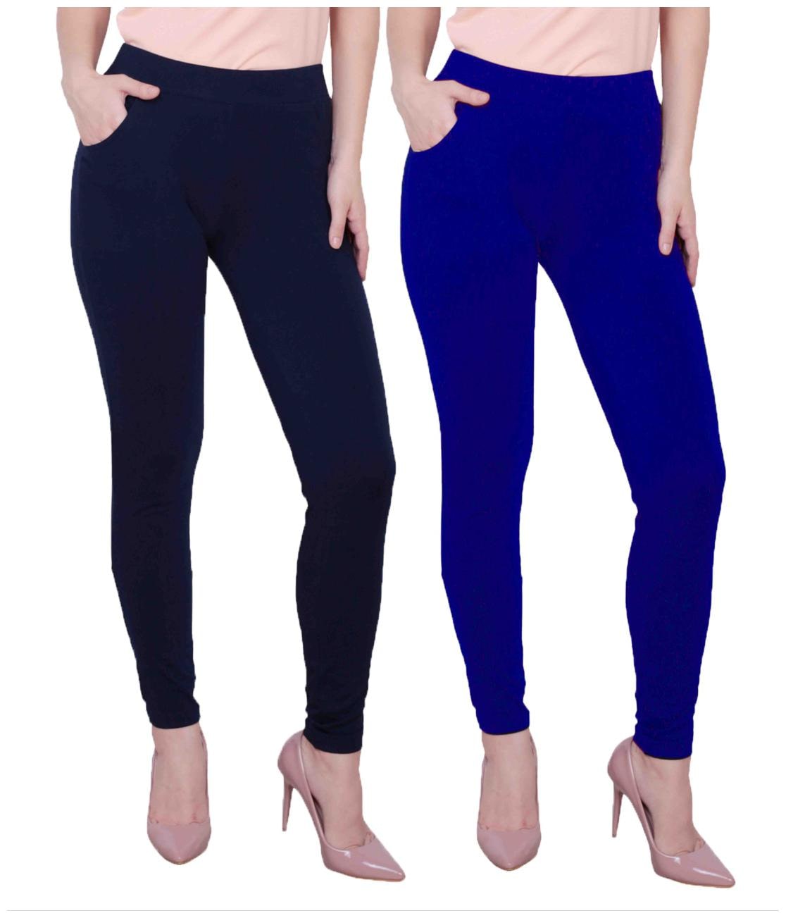 

Baremoda Women s Navy Blue Jeggings(Pack of 2)