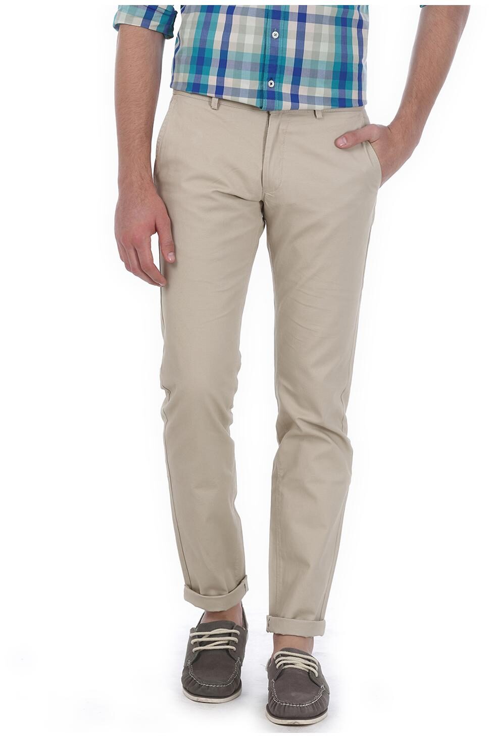 

BASICS Men Beige Solid Tapered fit Chinos