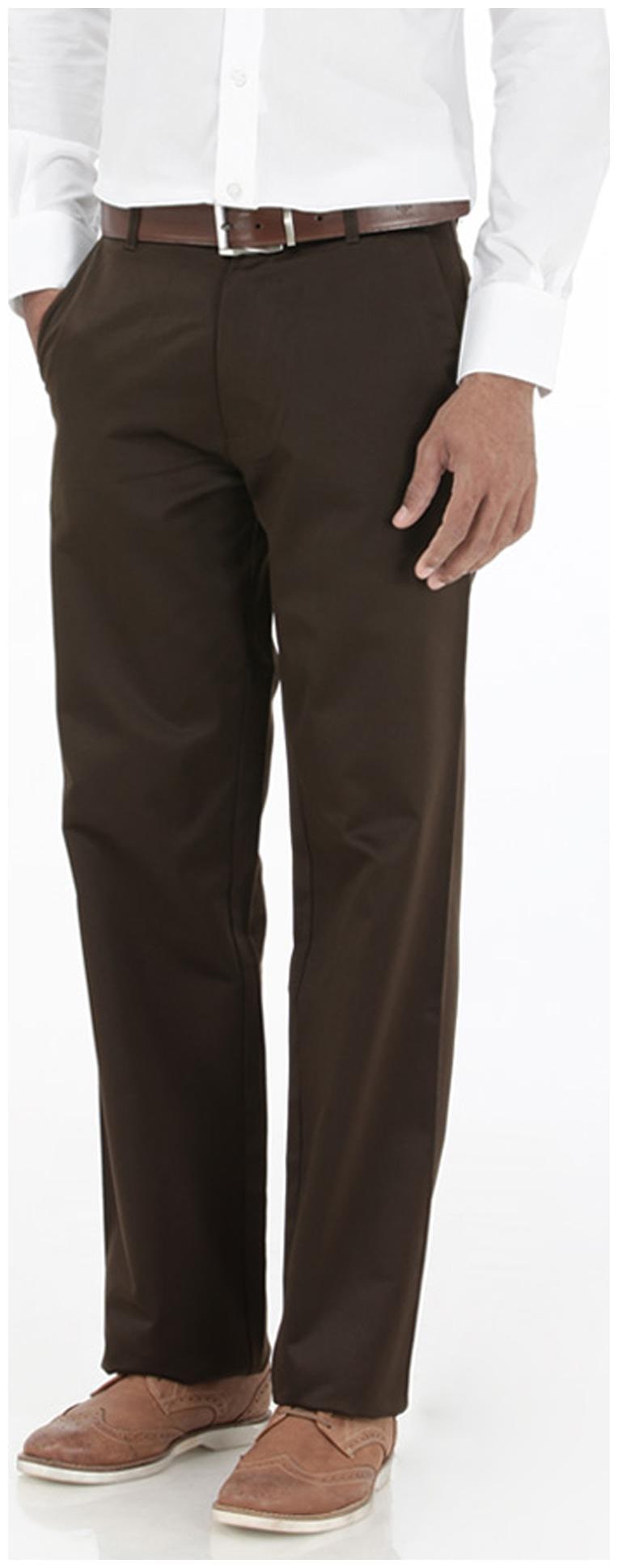 

BASICS Men Brown Solid Regular fit Regular trousers
