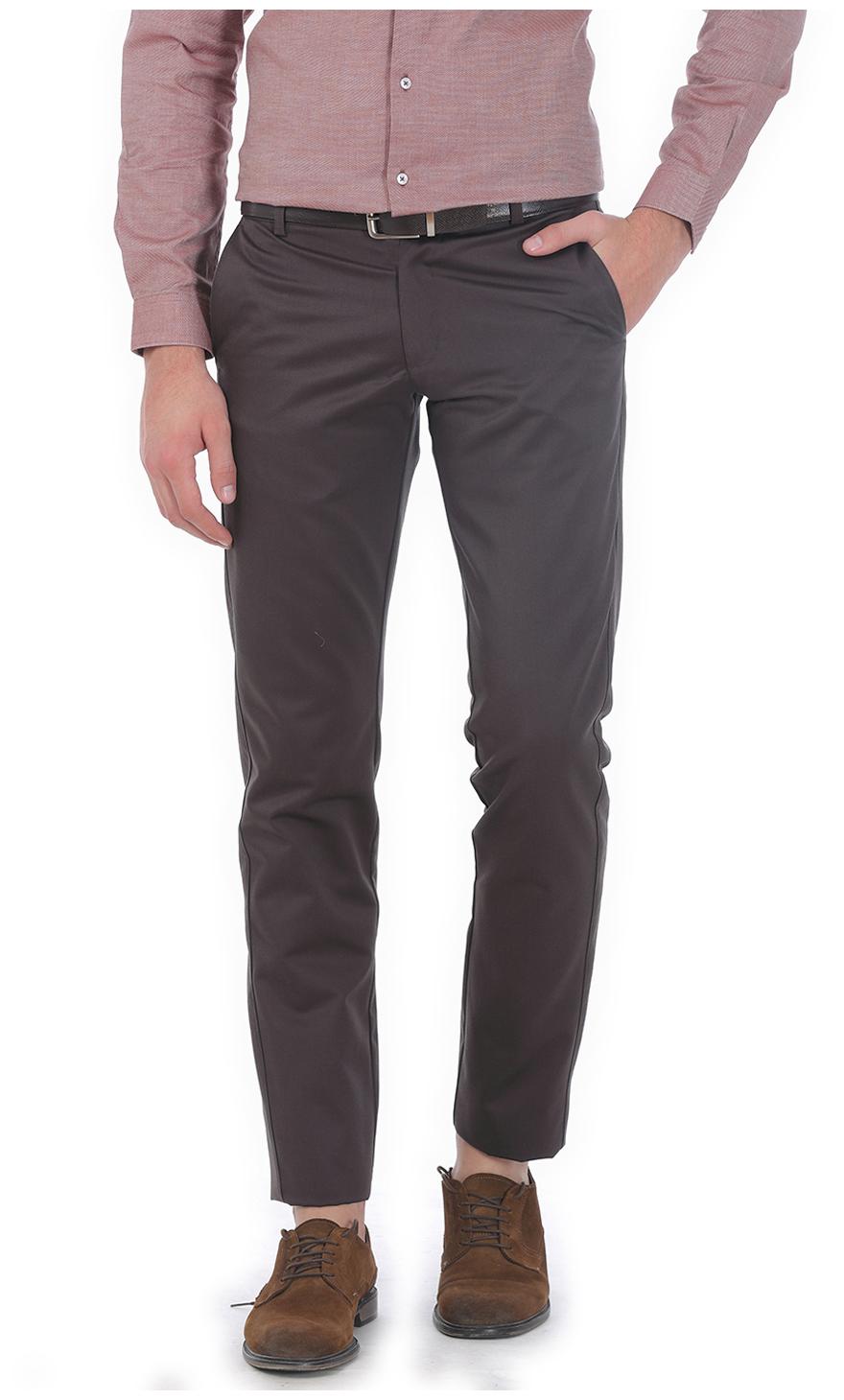 

BASICS Men Brown Solid Tapered fit Regular trousers