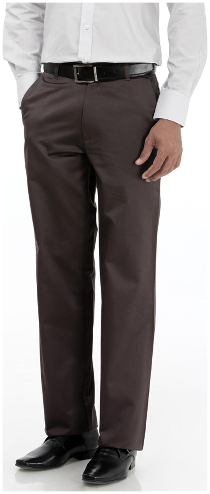 

BASICS Men Brown Solid Regular fit Regular trousers