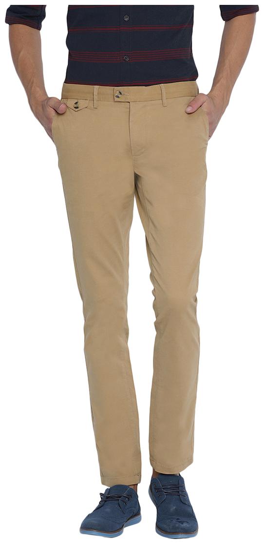 

BASICS Men Brown Solid Tapered fit Regular trousers
