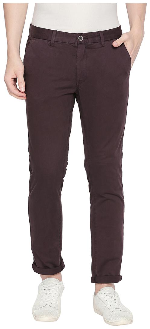 

BASICS Men Maroon Solid Tapered fit Chinos