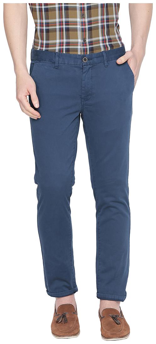 

BASICS Men Blue Solid Tapered fit Chinos