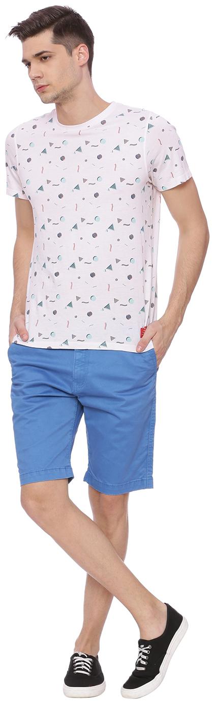 

BASICS CASUAL PLAIN BLUE COTTON ELASTANE COMFORT SHORTS