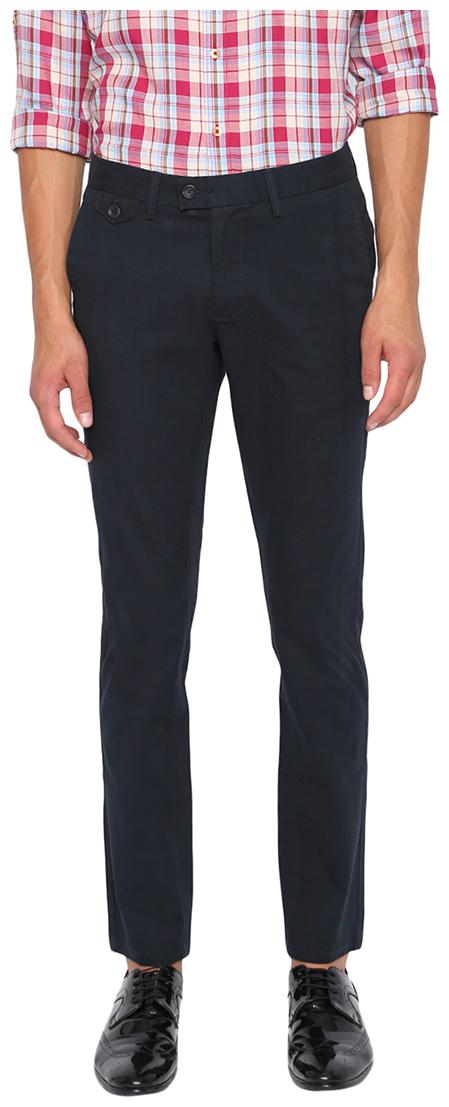 

BASICS Men Blue Solid Tapered fit Regular trousers