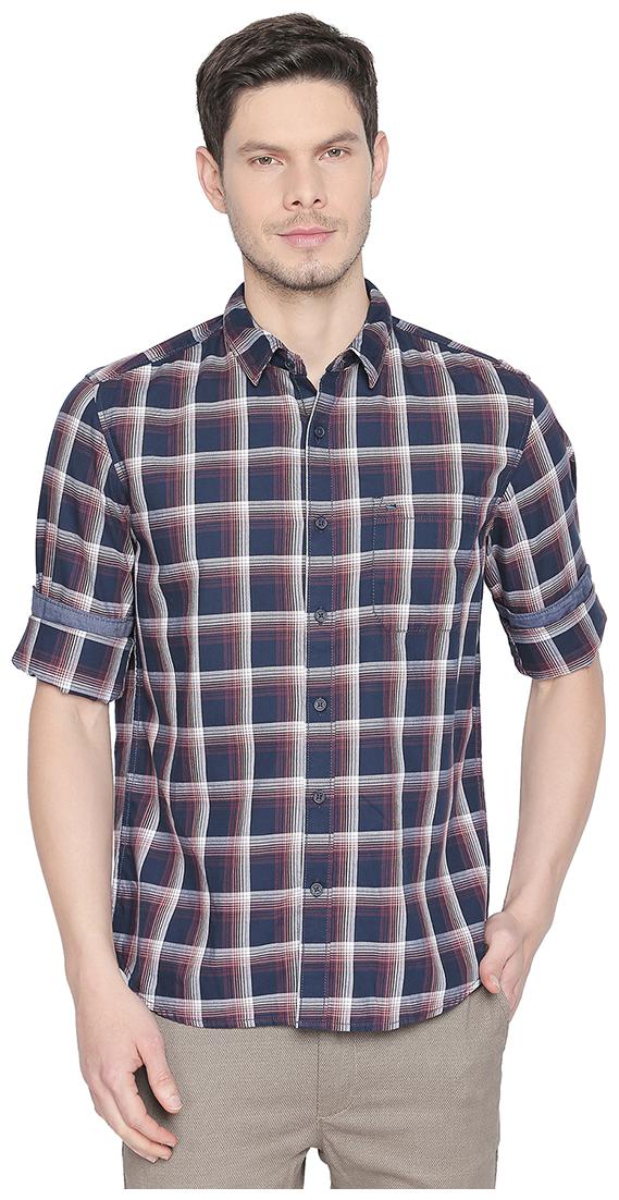 

BASICS Men Red Checked Slim Fit Casual Shirt