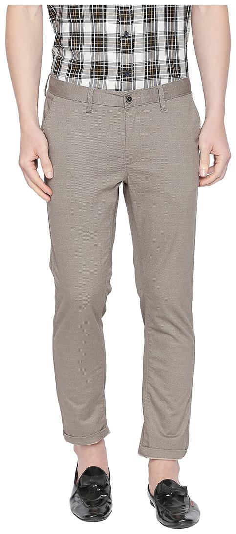 

BASICS Men Brown Printed Tapered fit Chinos