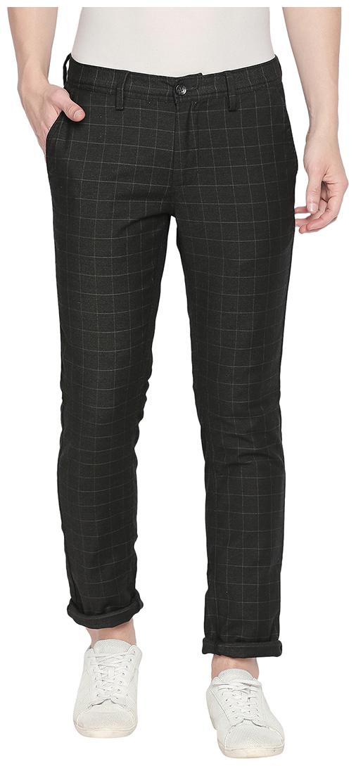 

BASICS Men Black Checked Tapered fit Chinos