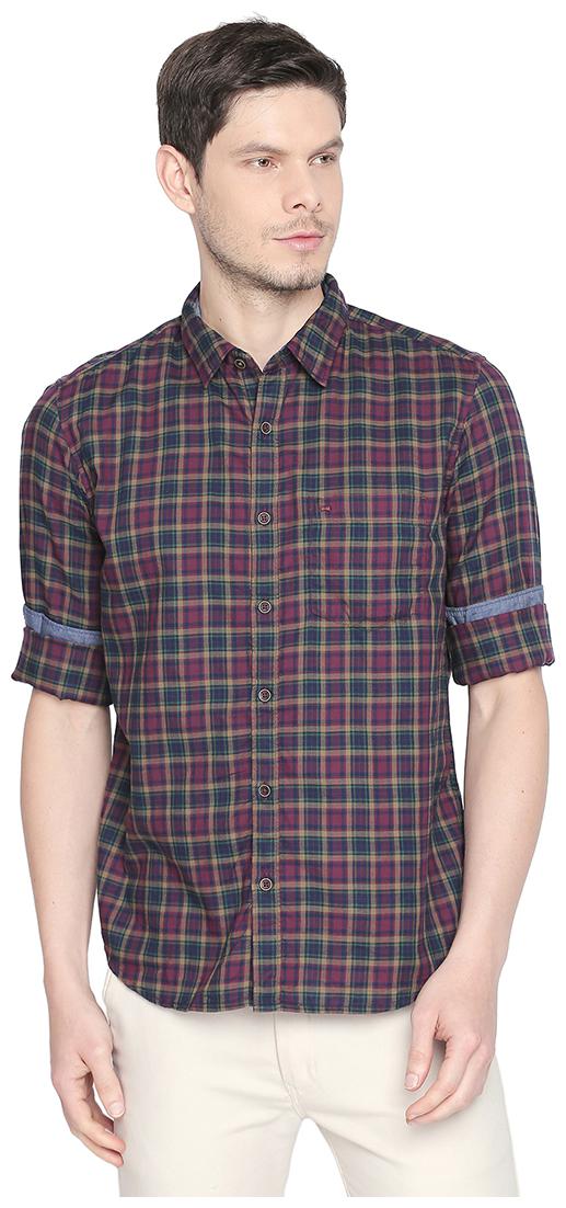 

BASICS Men Multi Checked Slim Fit Casual Shirt