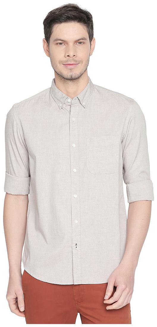 

BASICS Men Grey Solid Slim Fit Casual Shirt