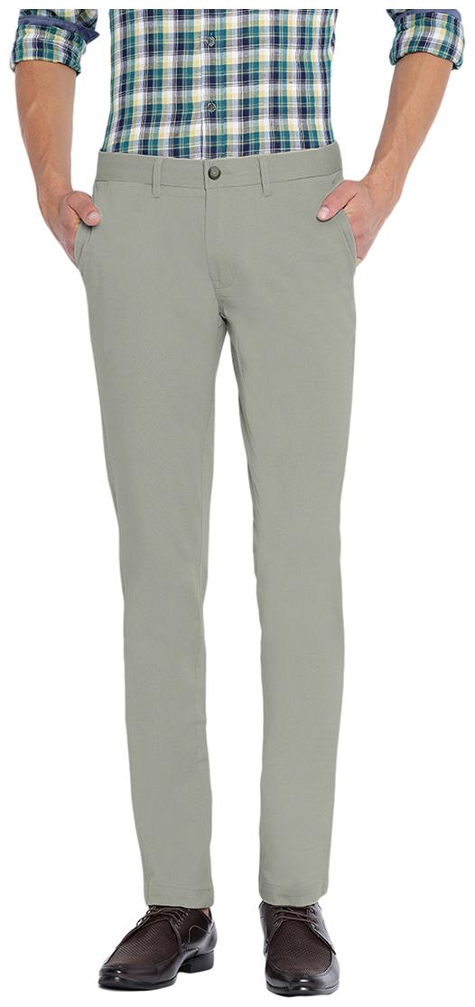 

BASICS Men Grey Printed Skinny fit Regular trousers