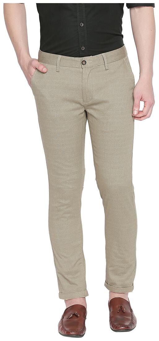 

BASICS Men Beige Printed Tapered fit Chinos