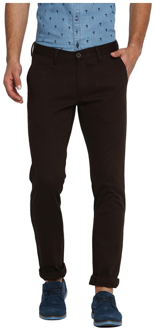 

BASICS Men Brown Solid Tapered fit Regular trousers