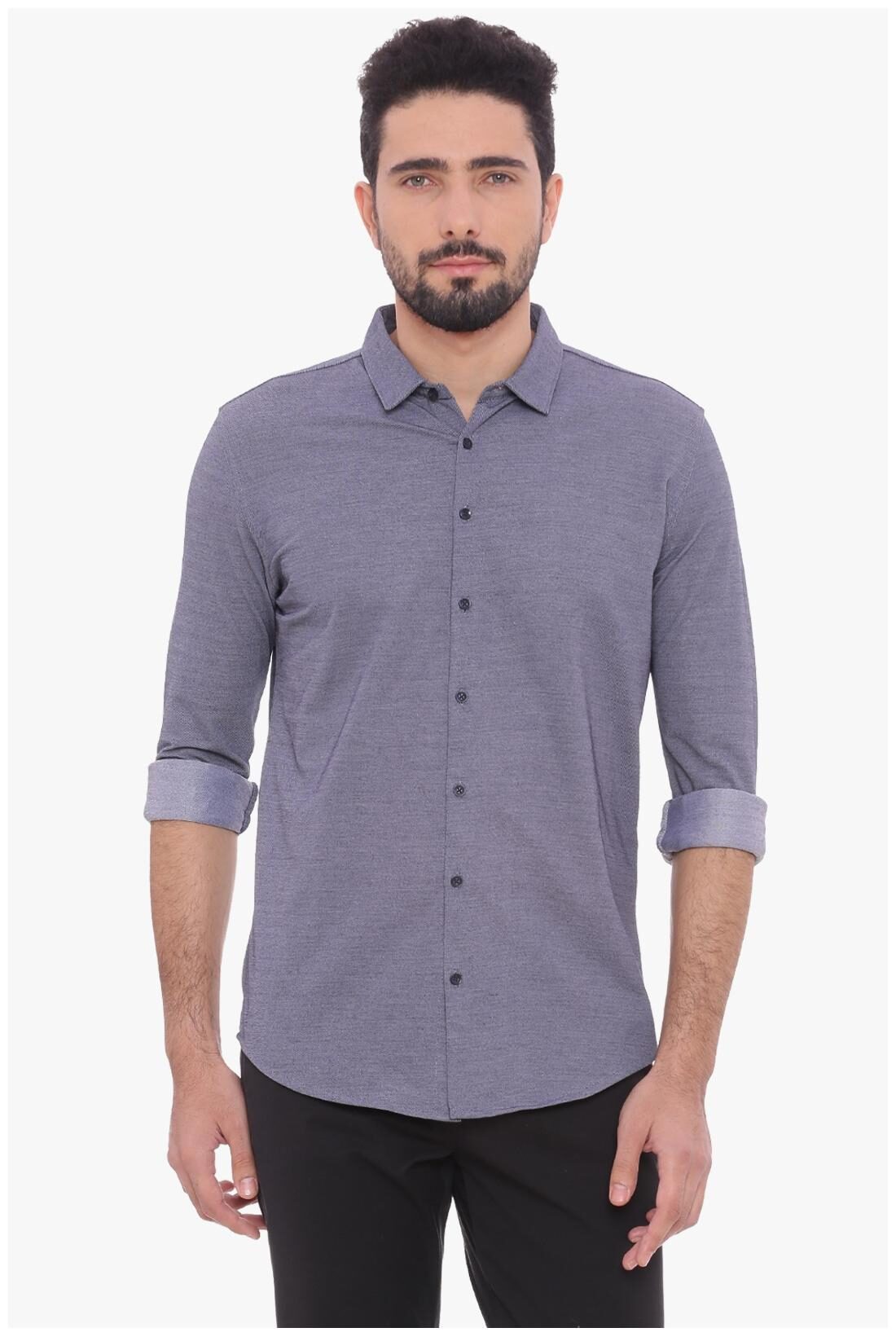 

BASICS Men Purple Solid Slim Fit Casual Shirt
