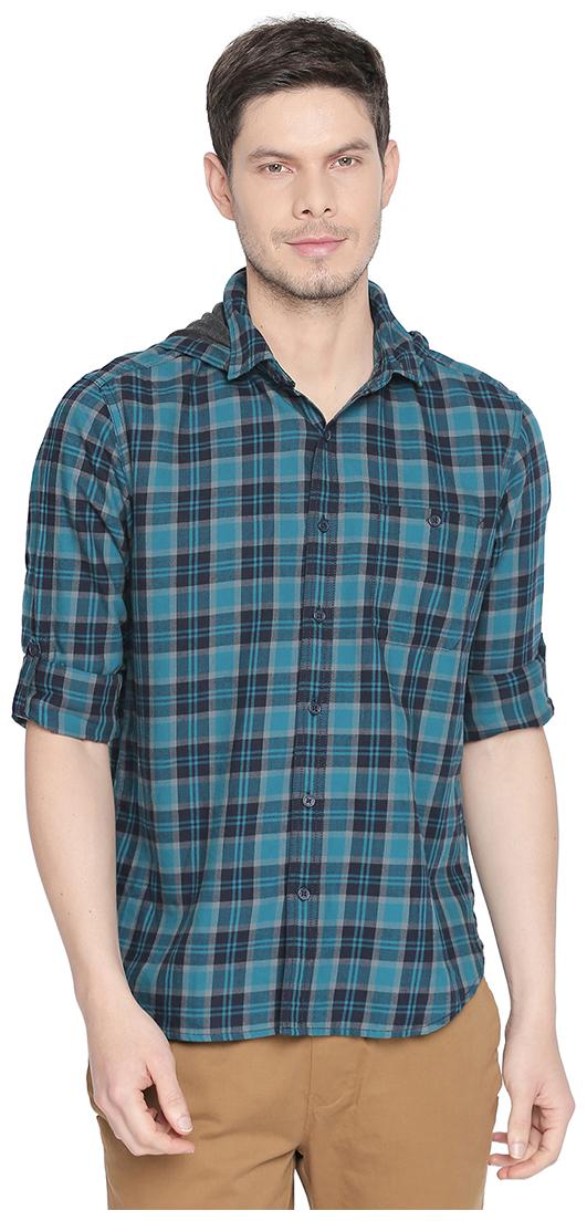 

BASICS CASUAL Cotton Regular Shirt Turquoise