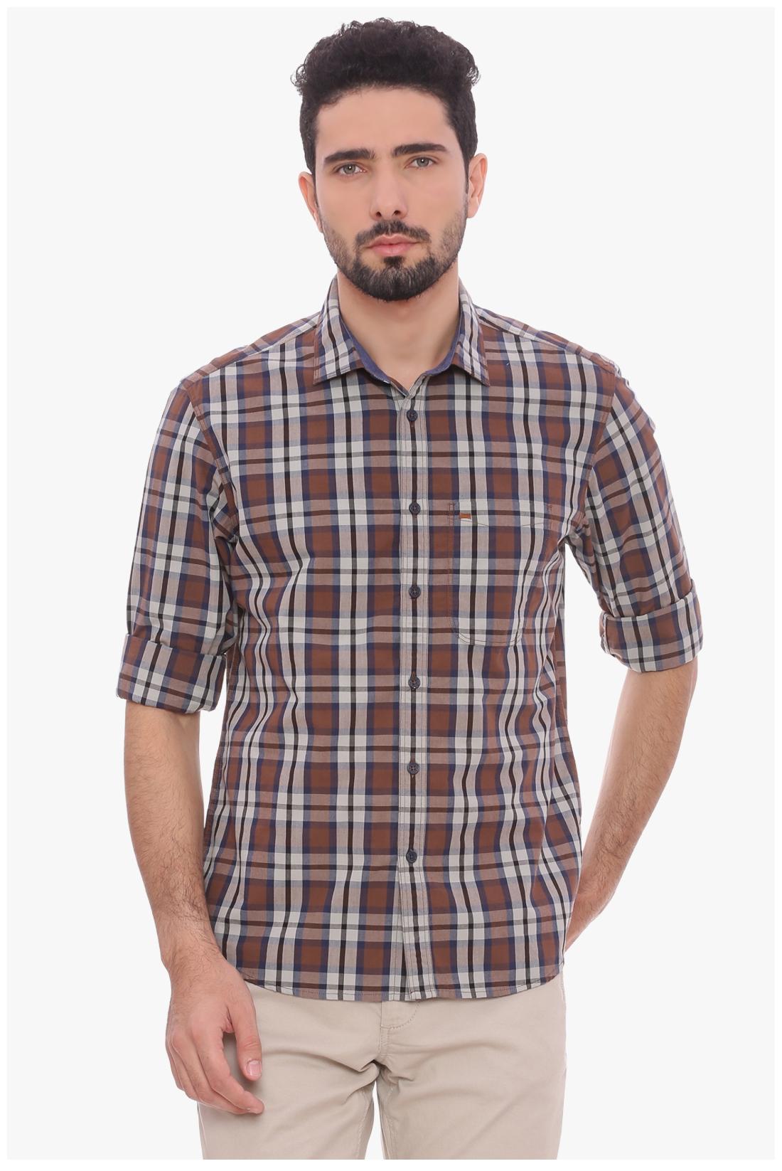 

BASICS Men Multi Checked Slim Fit Casual Shirt