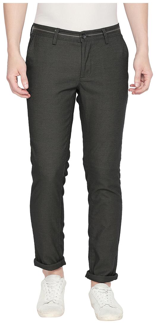 

BASICS Men Black Textured Tapered fit Chinos