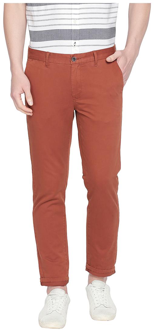

BASICS Men Brown Solid Tapered fit Chinos