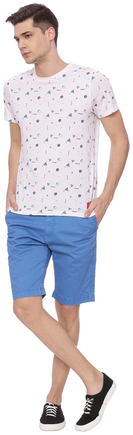 

BASICS CASUAL PLAIN BLUE COTTON ELASTANE COMFORT SHORTS