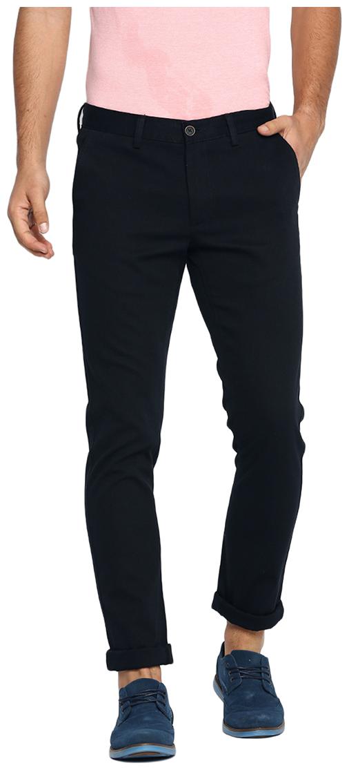 

BASICS Men Blue Solid Tapered fit Regular trousers