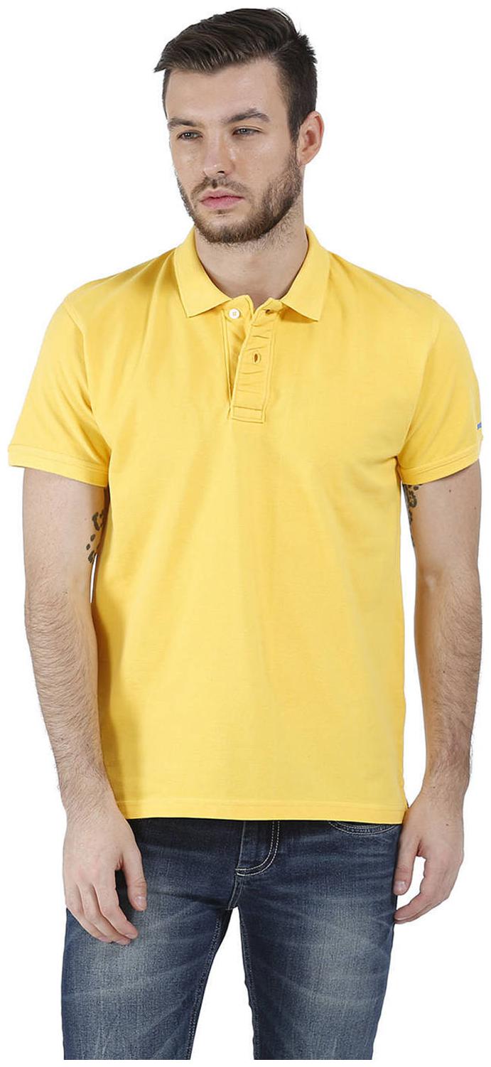 

BASICS Men Yellow Slim fit Cotton Polo collar T-Shirt - Pack Of 1