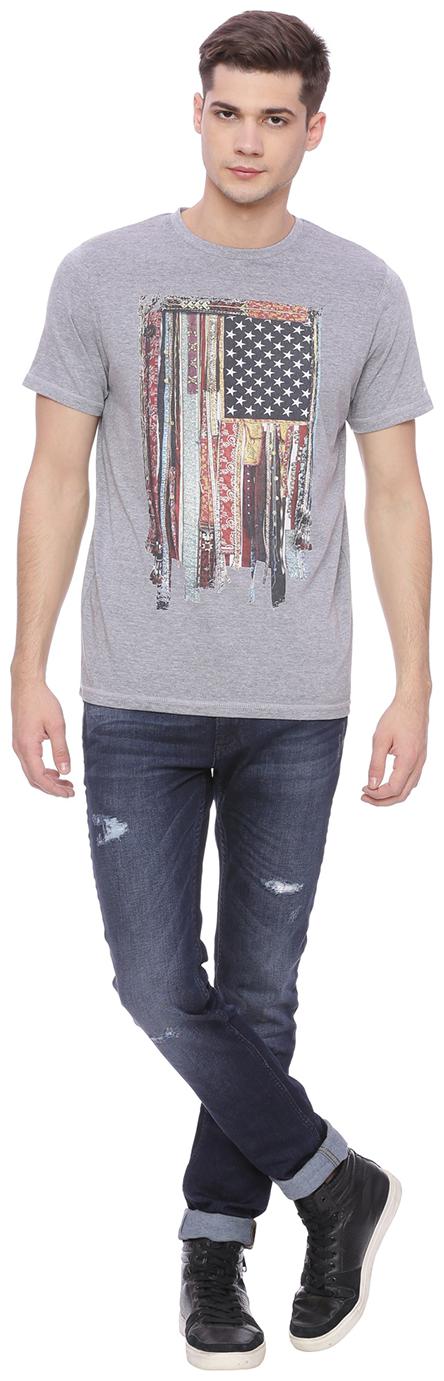 

BASICS Men Grey Slim fit Cotton Blend Round neck T-Shirt - Pack Of 1