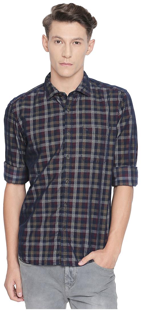 

BASICS Men Red Checked Slim Fit Casual Shirt