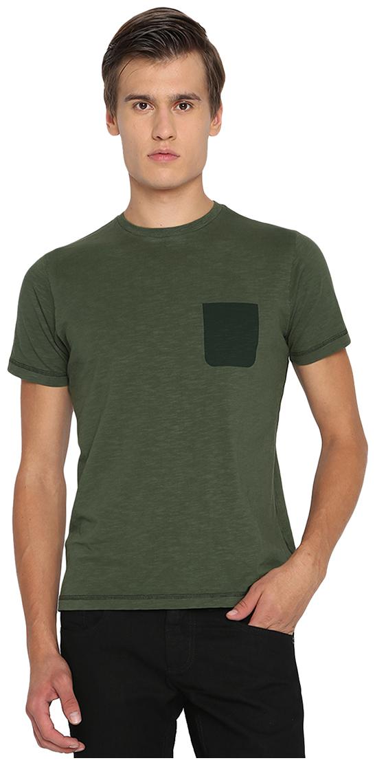 

BASICS Casual Plain Olive 100 Cotton Muscle T Shirt