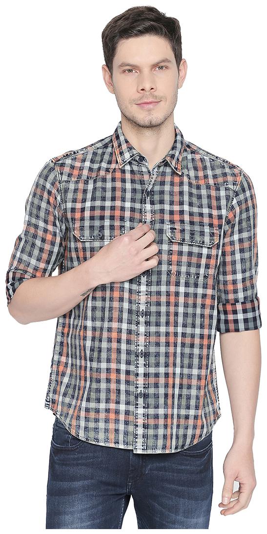 

BASICS Men Multi Checked Slim Fit Casual Shirt