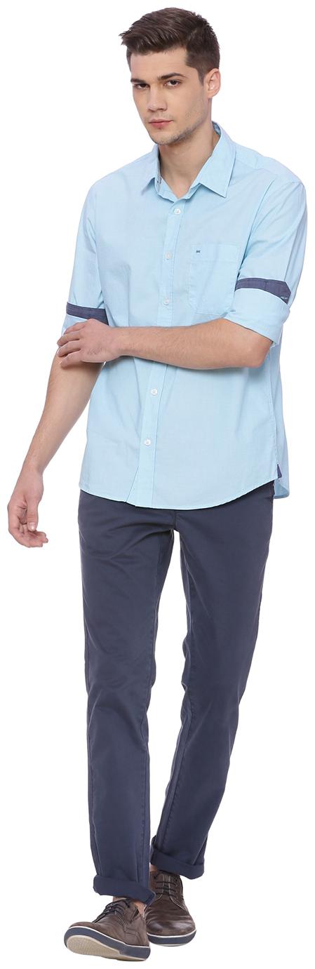 

BASICS Men Blue Solid Tapered fit Chinos