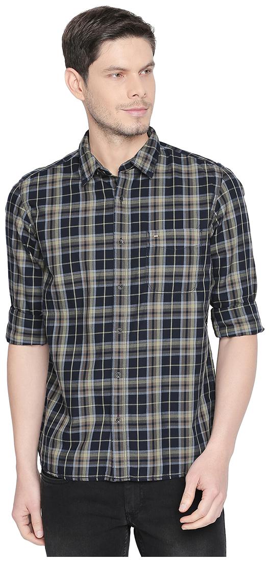 

BASICS Men Brown Checked Slim Fit Casual Shirt