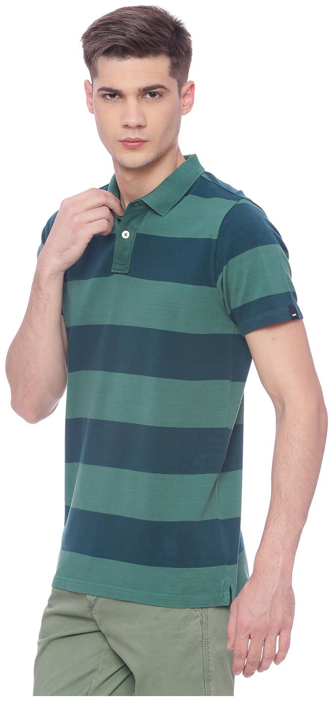 

BASICS Men Green Slim fit Cotton Polo collar T-Shirt - Pack Of 1