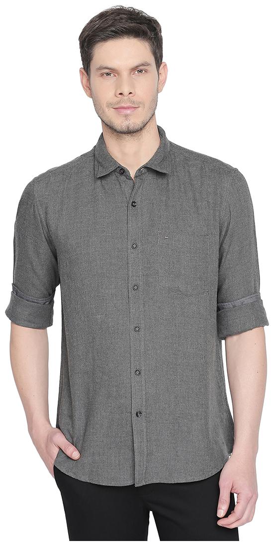 

BASICS Men Black Solid Slim Fit Casual Shirt