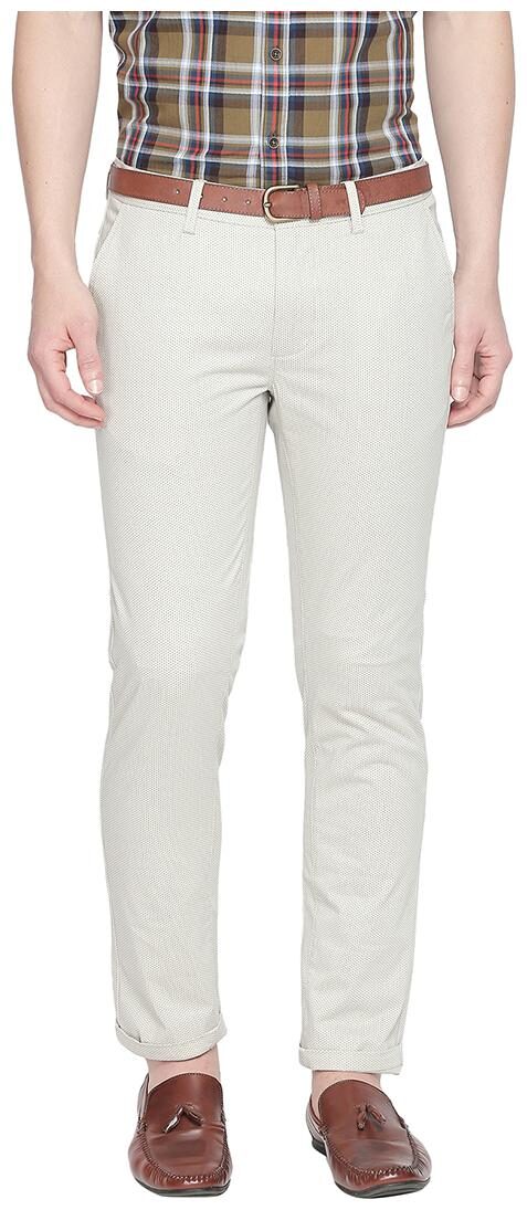 

BASICS Men Beige Printed Tapered fit Chinos