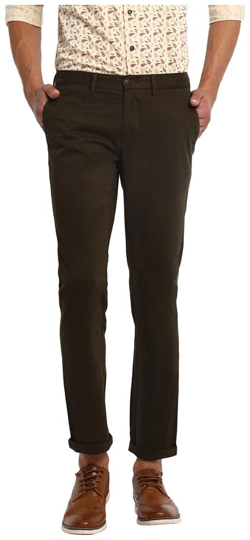

BASICS Men Green Printed Skinny fit Regular trousers